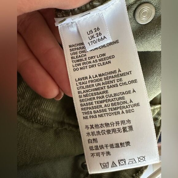 BDG Urban Outfitters High‎ Rise Cheeky Shorts distressed khaki green size 26 NWT - Picture 7 of 9